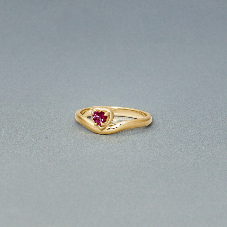 Stone and Strand 10K Yellow Gold Sweetheart Bonbon Pink Topaz Merge Ring Editorial Image