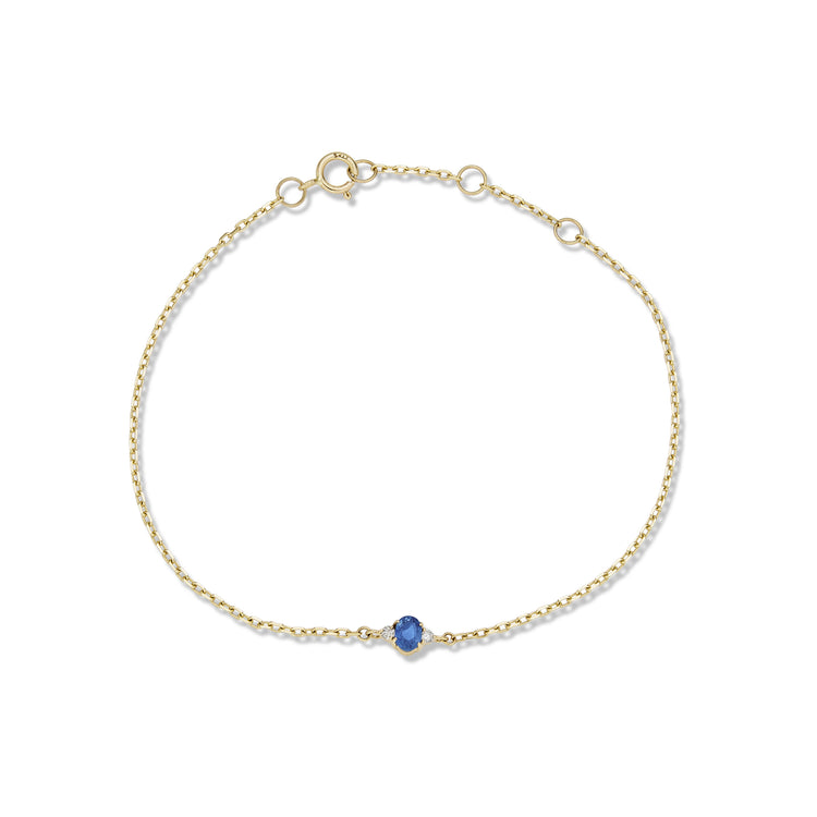 Stone and Strand 10K Yellow Gold Sapphire Luxe Dainty Blue Bracelet with Blue Sapphire Front Image