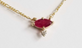 Stone and Strand 10K Yellow Gold Ruby Marquise Necklace Close Up Image