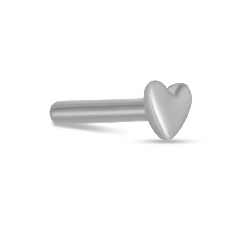 Stone and Strand Titanium Heart Threadless Push Pin Flat Back Side Image
