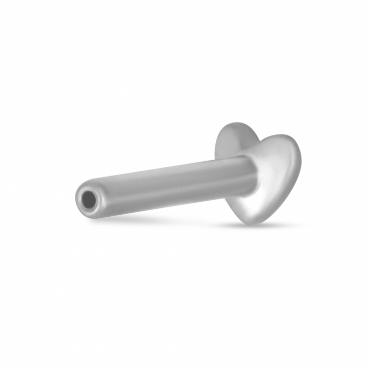 Stone and Strand Titanium Heart Threadless Push Pin Flat Back Rear Image
