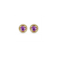 Stone and Strand 10K Yellow Gold Small Birthstone Bonbon Studs with Amethyst Front Image