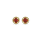 Stone and Strand 10K Yellow Gold Small Birthstone Bonbon Studs with Garnet Front Image