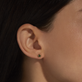 Image of 10K Yellow Gold Small Birthstone Bonbon Studs with Emerald on Models Ear