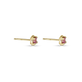 Stone and Strand 10K Yellow Gold Small Birthstone Bonbon Studs with Pink Topaz Side Image