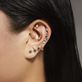 Image of 10K Yellow Gold Small Birthstone Bonbon Studs with Gemstones with Stone and Strand Earrings