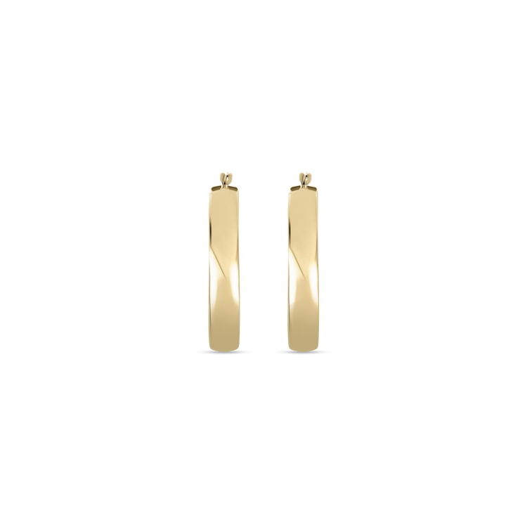 Stone and Strand 10K Yellow Gold Medium Gold Glider Hoops Front Image