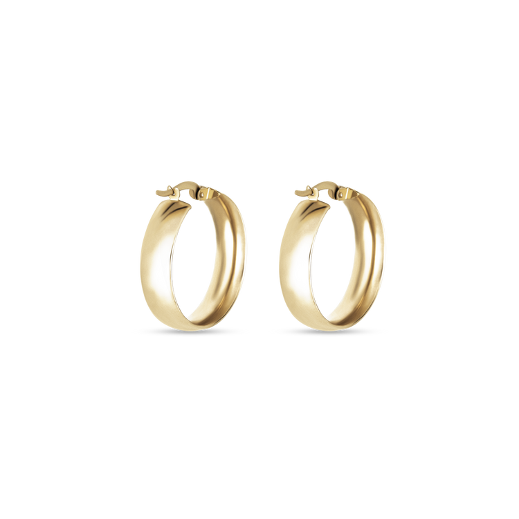 Stone and Strand 10K Yellow Gold Medium Gold Glider Hoops Rear Image