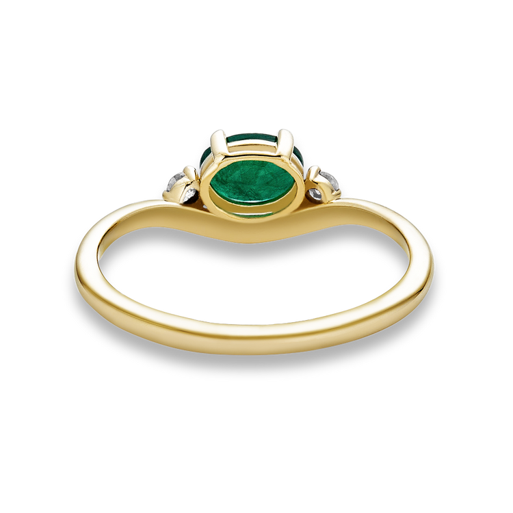 Emerald Diamond Merge Ring