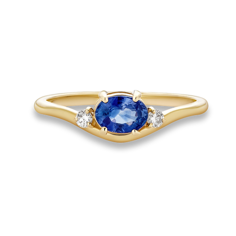 1.5ct Oval Blue Sapphire Ring 10K White Gold Halo Moissanite Blue Sapp –  joojewel