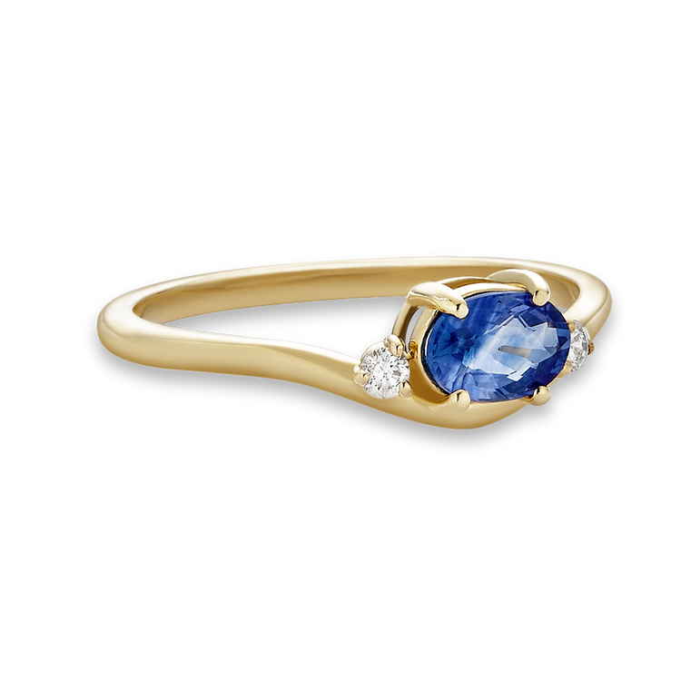Sapphire Diamond Merge Ring