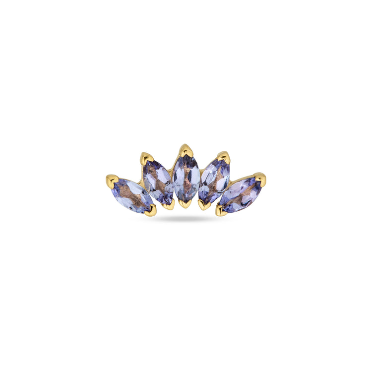 Stone and Strand 14K Yellow Gold Tanzanite Tiara Flat Back Front Image