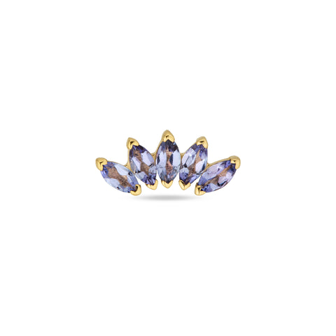 Stone and Strand 14K Yellow Gold Tanzanite Tiara Flat Back Front Image
