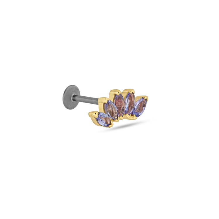 Stone and Strand 14K Yellow Gold Tanzanite Tiara Flat Back Side Image