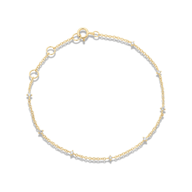 Stone and Strand 10K Yellow Gold Teeny Diamond Drizzle Bracelet Front Image