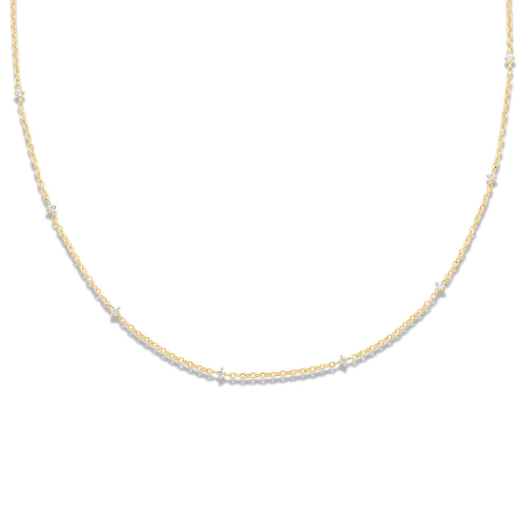Stone and Strand 10K Yellow Gold Teeny Diamond Drizzle Necklace Front Image