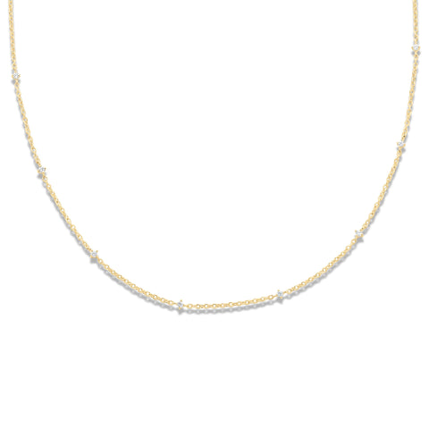 Stone and Strand 10K Yellow Gold Teeny Diamond Drizzle Necklace Front Image