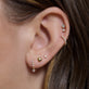 Image of 10K Yellow Gold Teeny LAB-Created Diamond Line Princess Earrings with Stone and Strand Earrings