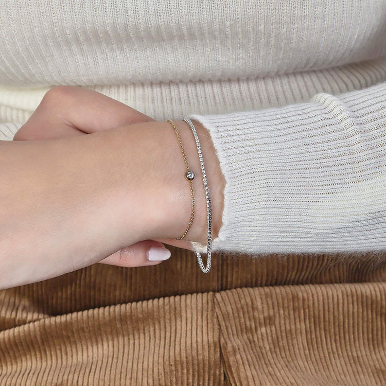 Image of 10K Yellow Gold The Alibi Diamond Bracelet with Stone and Strand Bracelets