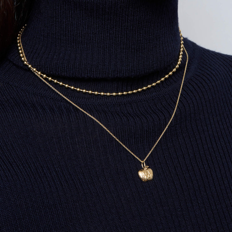 Image of 14K Yellow Gold The Big Apple Necklace with Stone and Strand Necklaces