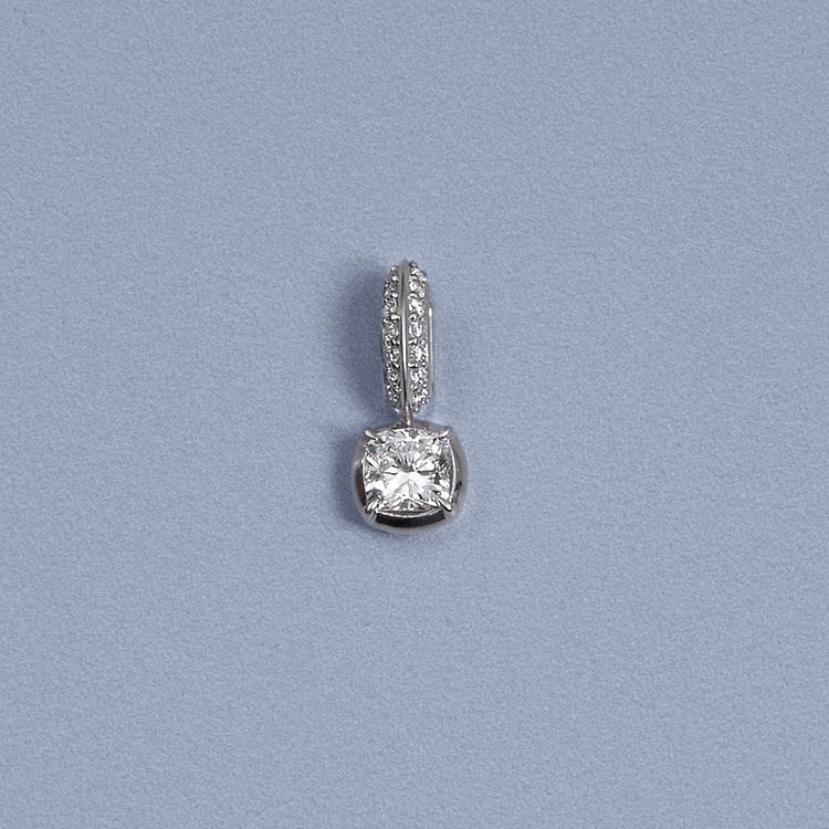 Stone and Strand Sterling Silver The Box LAB-Created Cushion Diamond Charm Editorial Image