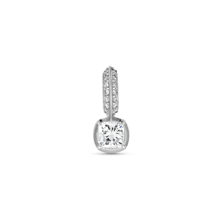 Stone and Strand Sterling Silver The Box LAB-Created Cushion Diamond Charm Front Image