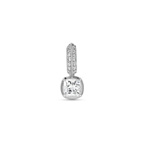 Stone and Strand Sterling Silver The Box LAB-Created Cushion Diamond Charm Front Image
