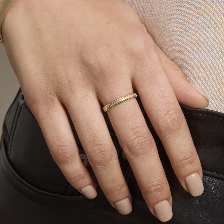 Image of 14K Yellow Gold The Cher Gold Ring on Models Hand