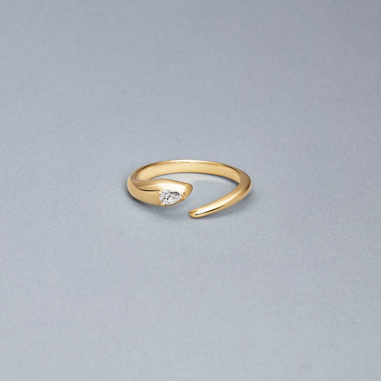 Stone and Strand 14K Yellow Gold The Diana Diamond Ring Editorial Image