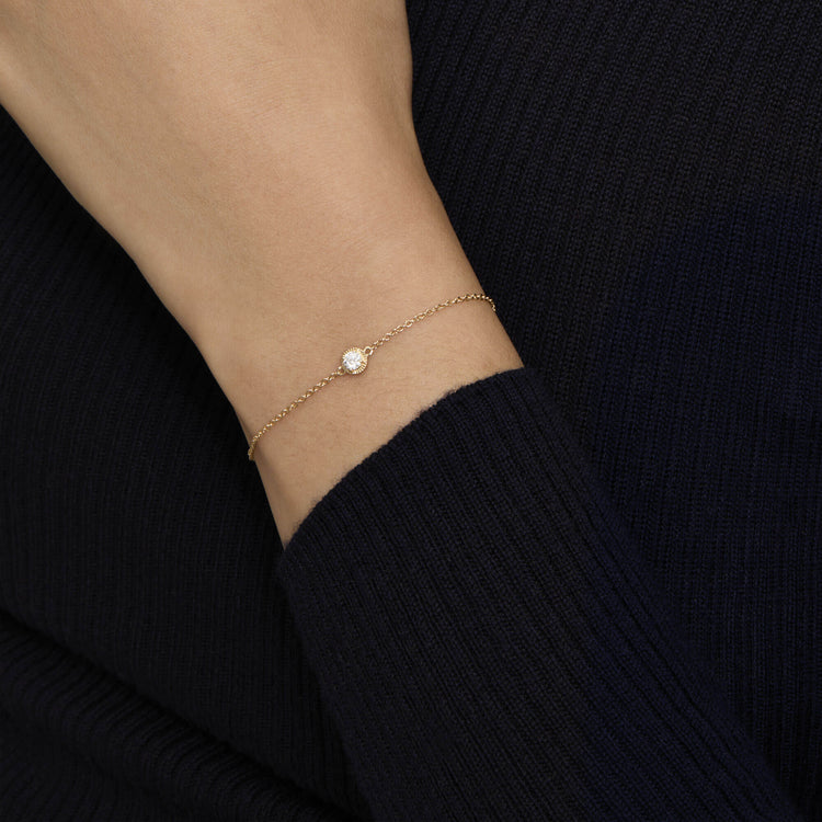 Image of 14K Yellow Gold The Donna Diamond Bracelet on Models Arm