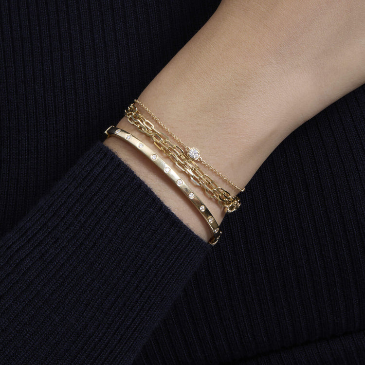 Image of 14K Yellow Gold The Donna Diamond Bracelet with Stone and Strand Bracelets