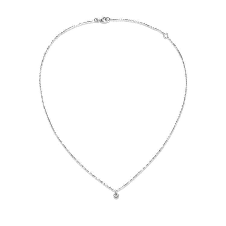 Stone and Strand 14K White Gold The Essential Dainty Diamond Solitaire Necklace Front Image