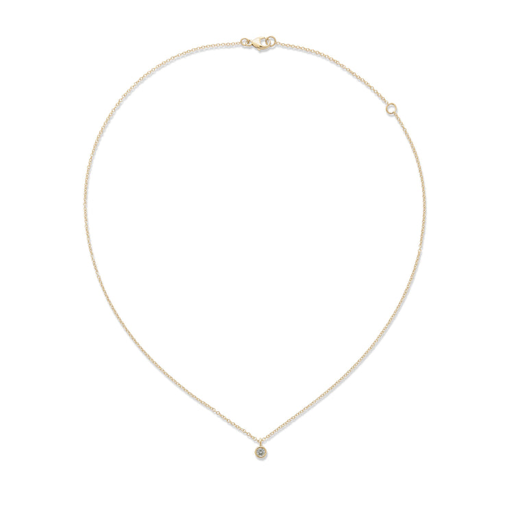Stone and Strand 14K Yellow Gold The Essential Dainty Diamond Solitaire Necklace Front Image