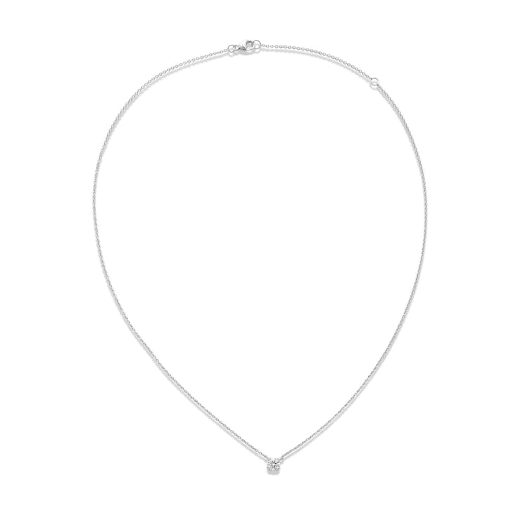 Stone and Strand 14K White Gold The Essential Diamond Solitaire Necklace Front Image