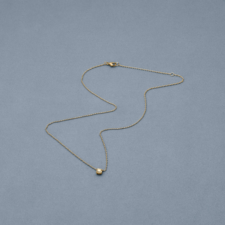 Stone and Strand 14K Yellow Gold The Essential Diamond Solitaire Necklace Editorial Image
