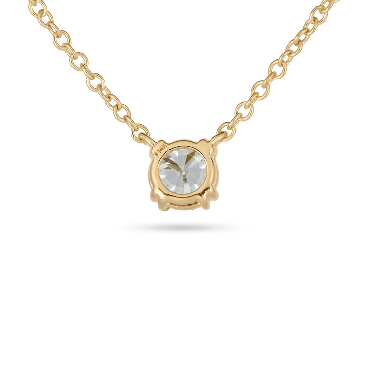 Stone and Strand 14K Yellow Gold The Essential Diamond Solitaire Necklace Rear Image