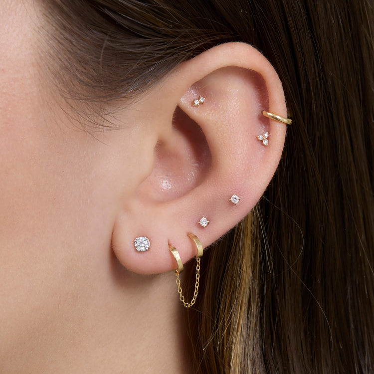 Image of 14K White Gold The Essential Diamond Studs 0.40CTW  with Stone and Strand Necklaces