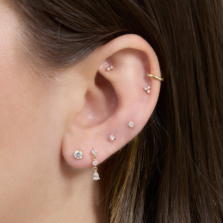 Image of 14K Yellow Gold The Essential Diamond Studs 0.40CTW  with Stone and Strand Necklaces