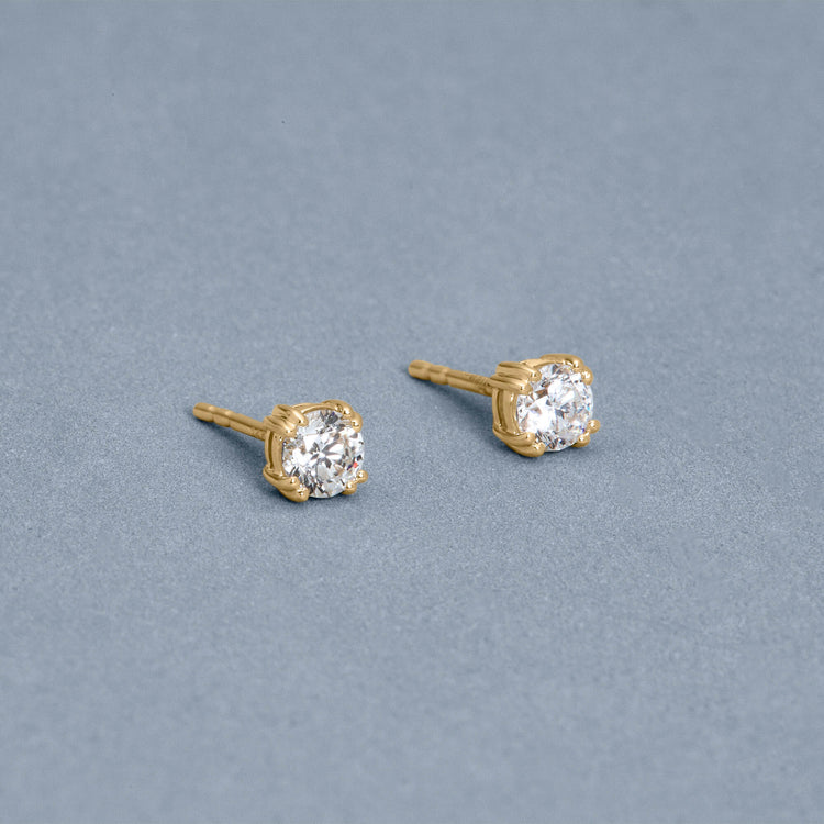 Stone and Strand 14K Yellow Gold The Essential Diamond Studs 0.60CTW Editorial Image