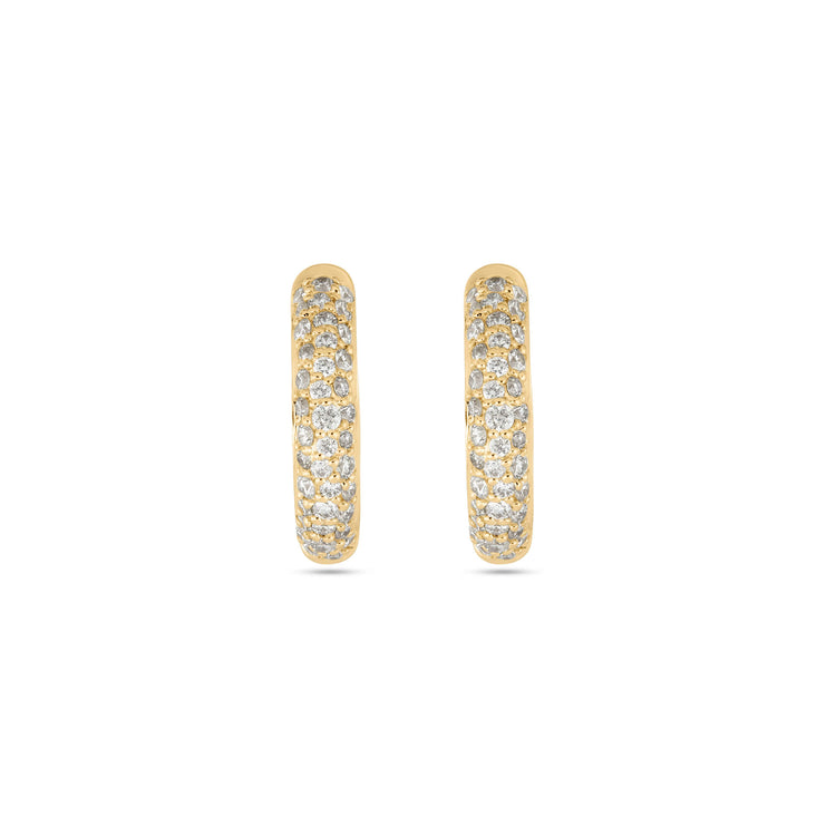 Stone and Strand 14K Yellow Gold The Essential Pave Hoop Front Image
