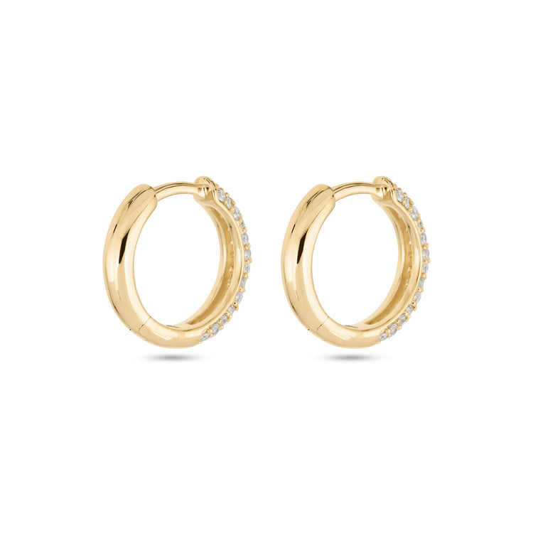 Stone and Strand 14K Yellow Gold The Essential Pave Hoop Rear Image