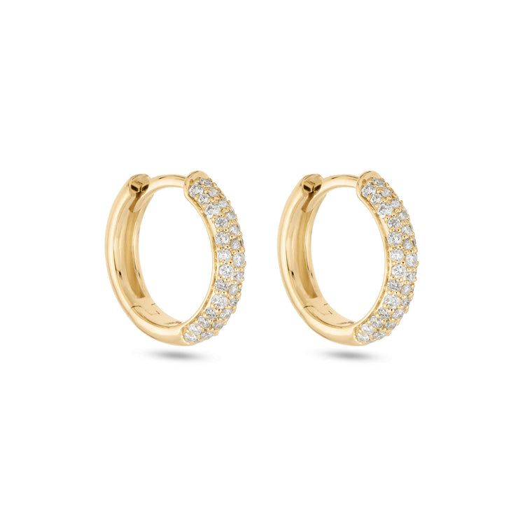 Stone and Strand 14K Yellow Gold The Essential Pave Hoop Side Image