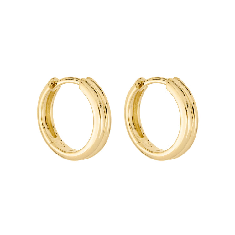 Stone and Strand 14K Yellow Gold The Essential Ridged Hoop Side Image