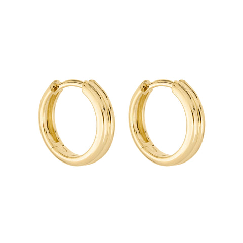 Stone and Strand 14K Yellow Gold The Essential Ridged Hoop Side Image