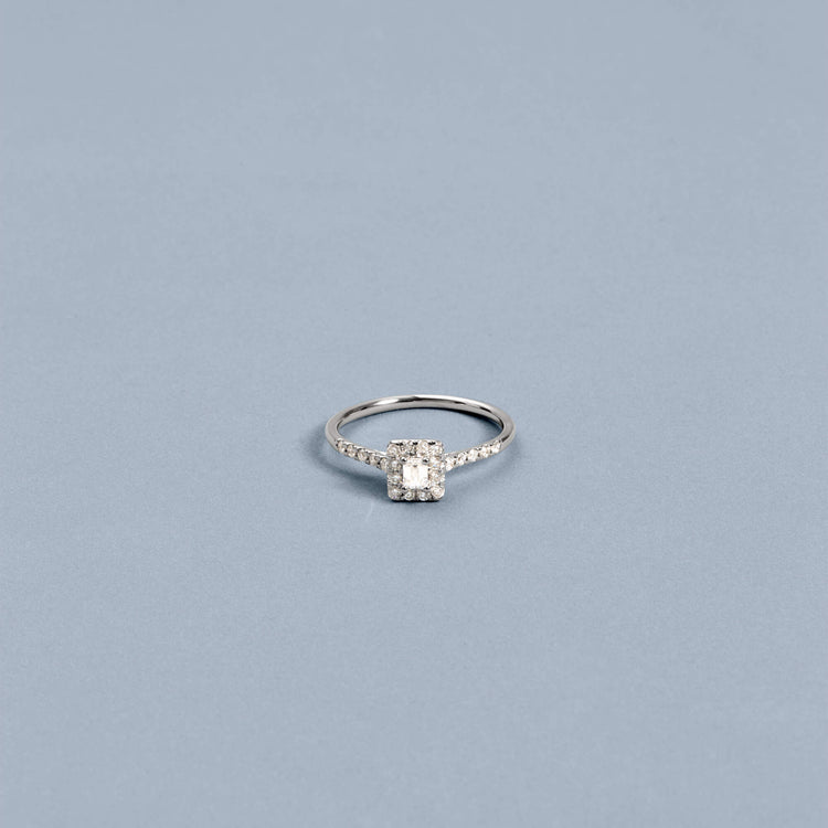 Stone and Strand 14K White Gold The Greta Diamond Ring Editorial Image