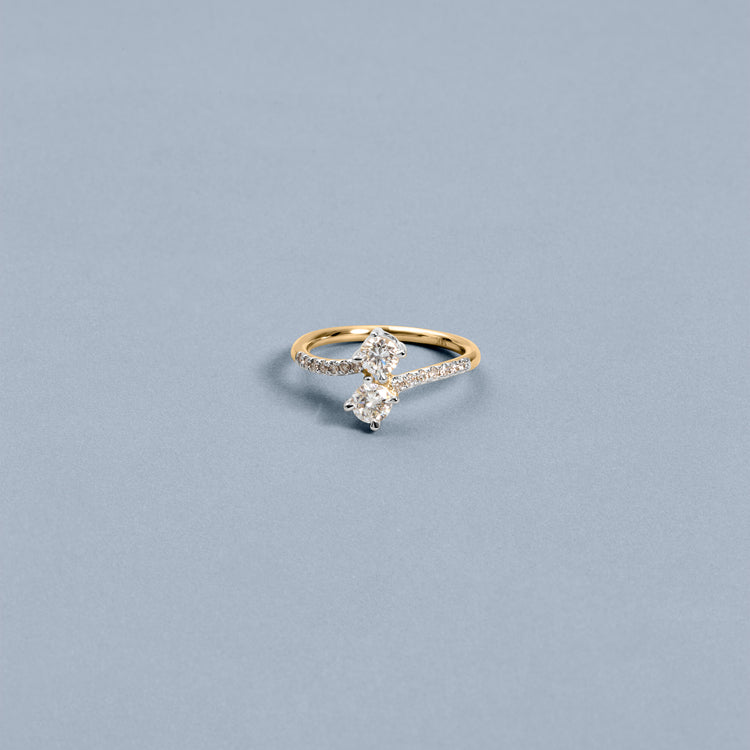 Stone and Strand 14K Yellow Gold The Jacqueline Diamond Ring Editorial Image