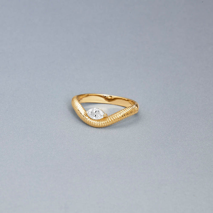 Stone and Strand 14K Yellow Gold The Janet Ring Editorial Image