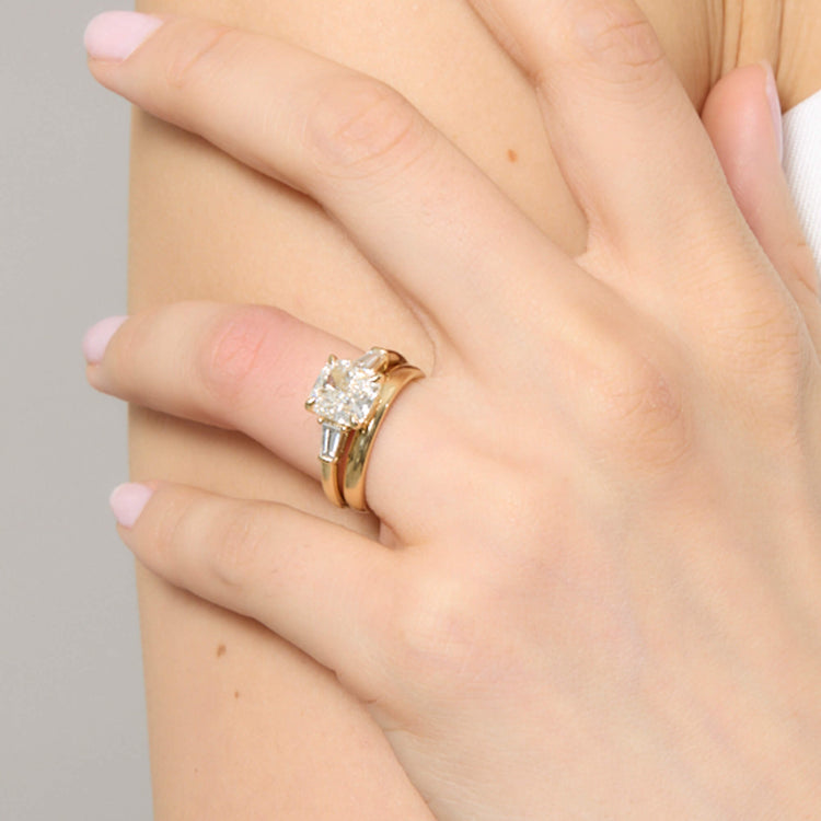 Image of 14K Yellow Gold The Lab-Created Clio Ring with Stone and Strand Rings