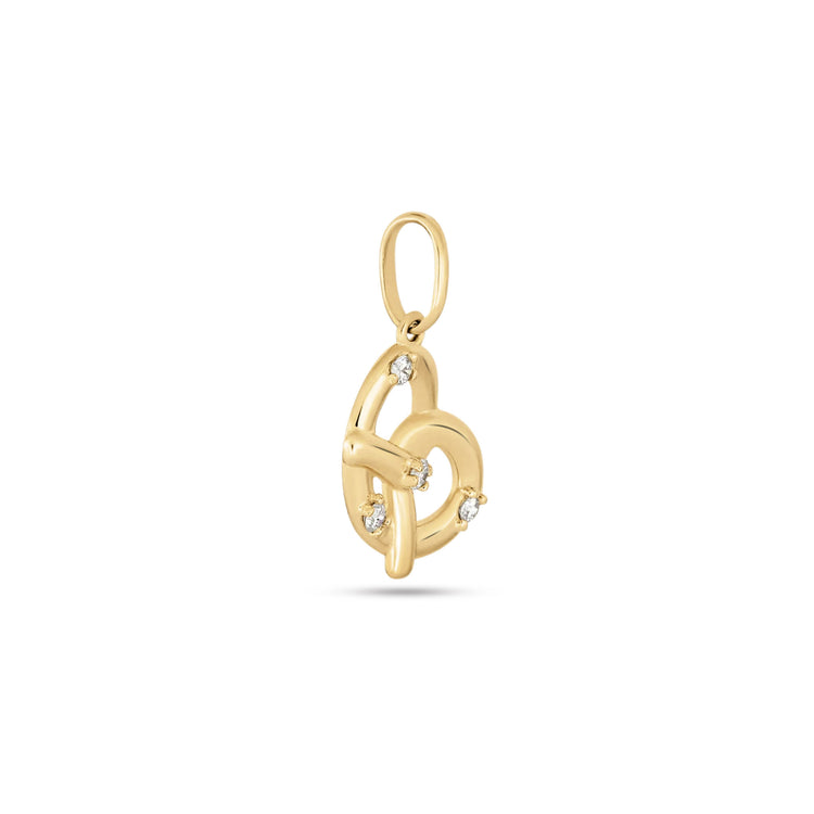 Stone and Strand 10K Yellow Gold The Salt To My Pretzel Diamond Charm Side Image