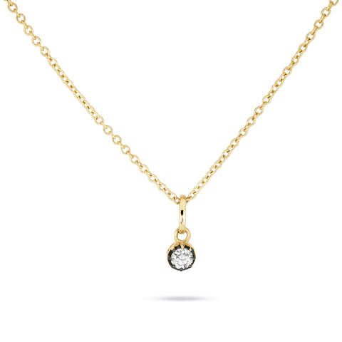 Stone and Strand 10K Yellow Gold The Shadow Drop Diamond Choker Front Image